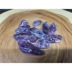 11Pcs Raw Natural Purple Amethyst Quartz Crystal Tumbled Healing Brazil .48lbs